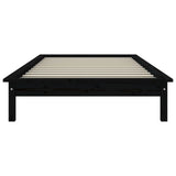 820535 Bed Frame without Mattress Black 100x200 cm Solid Wood