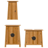 3 Piece Bathroom Furniture Set Solid Wood Pine 3223457