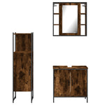 ZNTS 3 Piece Bathroom Cabinet Set Smoked Oak Engineered Wood 3214762