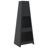 Outdoor Fireplace with Log Store Tower Design Black Steel 4005750