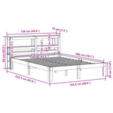 Bed Frame without Mattress Wax Brown 120x200 cm Solid Wood Pine 3306064