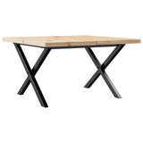 Coffee Table X-Frame 60x60x40.5 cm Solid Wood Pine and Steel 3282748