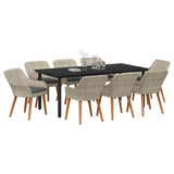 Dining Set Light grey Poly rattan 3261718