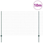 Fence with Posts Green 1.5 x 10 m Steel 3335994