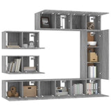 8 Piece TV Cabinet Set Grey Sonoma Engineered Wood 3120294