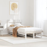 ZNTS Bed Frame without Mattress White 75x190 cm Small Single Solid Wood Pine 850819