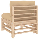 Middle Sofas with Cushions 2 pcs Solid Wood Pine 825688