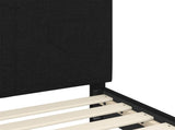 Children's Bed Frame with Headboard Black 90 x 190 cm Fabric 42010996
