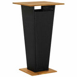 3 Piece Garden Bar Set Black Poly Rattan&Solid Wood Acacia 3187722