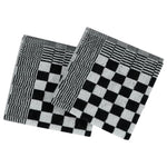 50 Piece Towel Set Black and White Cotton 136293