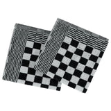 50 Piece Towel Set Black and White Cotton 136293