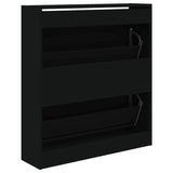 Shoe Cabinet Black 80x21x87.5 cm Engineered Wood 839918