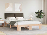 Bed Frame with Upholstered Headboard Taupe 120 x 200 cm 877282