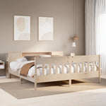 ZNTS Bookcase Bed without Mattress 180x200 cm Super King Solid Wood Pine 3323173