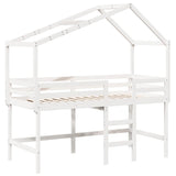 ZNTS Loft Bed with Ladder and Roof without Mattress White 90x190 cm Single 3282069