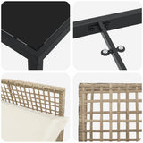 Garden Dining Set with Cushion 7 pcs Beige Poly Rattan 3379895