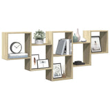 Wall Shelf Sonoma Oak 159x18x66 cm Engineered Wood 853301