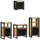Bathroom Furniture Set with Shelf 4 pcs Brown Solid Mango Wood 3305650