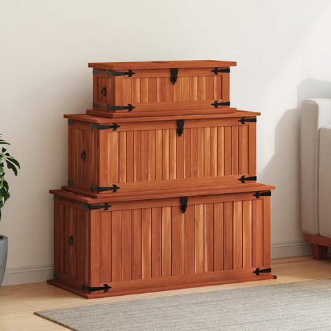 Storage Chests 3 pcs Solid Acacia Wood 247243