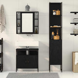 Bathroom Furniture Set 3 pcs Black Oak Engineered Wood 3334395