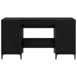 Desk with Storage Black Oak 140 x 50 x 75 cm Engineered Wood 8004204