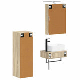 Bathroom Cabinet Set 4 pcs Sonoma Oak 50 x 14.5 x 70 cm 3407393