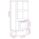 Bookcase SENJA Rattan Look Brown 60x35x130 cm Solid Wood Pine 358058