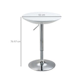 Modern Round Bar Table Adjustable Height Home Pub Bistro Desk Swivel Painted Top with Silver Steel T3398P344556