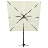 ZNTS 4-Tier Garden Parasol with Aluminium Pole Sand 250x250 cm 313820