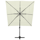 Garden Parasol Sand Polyester 4-Tier Foldable Garden Parasol 313820