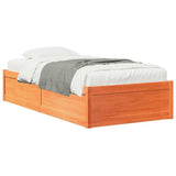 Bed Frame without Mattress Wax Brown 90x190 cm Single Solid Wood Pine 846845