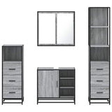 4 Piece Bathroom Furniture Set Grey Sonoma Engineered Wood 3301268