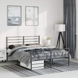 Metal Bed Frame without Mattress with Footboard Black 150x200cm 352339