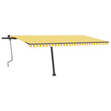 Manual Retractable Awning with LED 500x350 cm Yellow and White 3069863