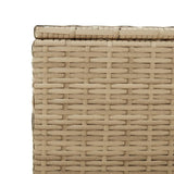 Garden Storage Box with Wheels Mix Beige 190L Poly Rattan 365327