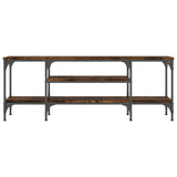 TV Cabinet Smoked Oak 121x35x45 cm Engineered Wood&Iron 831805