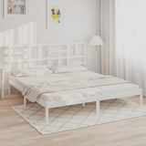 Bed Frame without Mattress White Solid Wood 200x200 cm 3105971