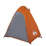 ZNTS Camping Tent Dome 2-Person Grey and Orange Waterproof 94329