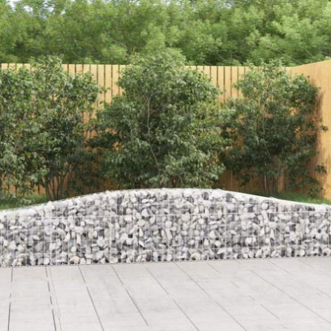 Arched Gabion Baskets 2 pcs 400x30x40/60 cm Galvanised Iron 3145787