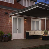 Awning Frame with LED Strip Lights White 450 x 350 cm Aluminium 313206