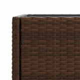 Garden Planters with Shelf 2 pcs Brown 90x40x75 cm Poly Rattan 3210508