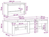 Kids'High Bed Frame with Desk White 75 x 190 cm 3423478