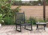 Rocking Chair with Curved Seat Black Solid Wood Poplar 4008870