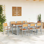 Garden Dining Set 9 pcs Grey and brown 200 x 90 x 75 cm 3284358