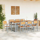 Garden Dining Set 9 pcs Grey and brown 200 x 90 x 75 cm 3284358