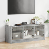 TV Cabinet with Glass Doors Grey Sonoma 102x37x42 cm 836411