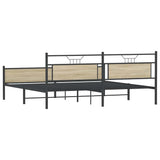 Metal Bed Frame without Mattress Sonoma Oak 193x201 cm 3325127