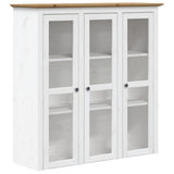 Cabinet with Glass Doors BODO White and Brown Solid Wood Pine 355078