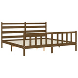 ZNTS Bed Frame without Mattress Honey Brown 200x200 cm Solid Wood Pine 3192059