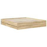 Bed Frame with Drawer Sonoma Oak 180 x 200 cm Engineer Wood 3409435